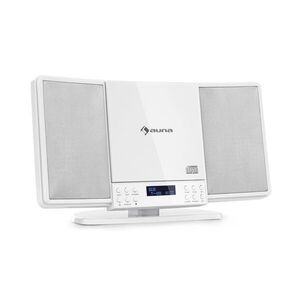 Auna V14-DAB, vertikális sztereó rendszer, CD, FM és DAB + hangolóegység, BT, fehér kép