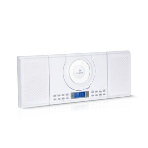 Auna Wallie, mikro zenei rendszer, CD lejátszó, bluetooth, USB port, távirányító, fehér kép