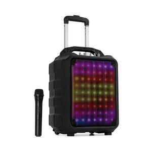 Auna Moving 80.1 LED PA rendszer 8"-es woofer, 100 W, VHF mikrofon, USD, SD, Bluetooth, AUX , hordozható kép
