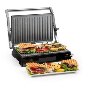 Klarstein Buffalo, kontaktgrill, panini grill, 2000 W, rozsdamentes acél, ezüst/fekete kép