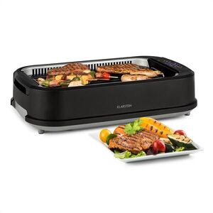 Klarstein Köfte, elektromos grillsütő, 1500 W, érintésvezérlő panel, vízgyűjtő tálca, fekete kép