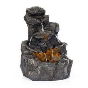 Blumfeldt Rocky Waters, kerti szökőkút, 2, 5 W, LED megvilágítás, polyresin, antracit kép