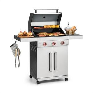 Klarstein Vendetta 3.0 TI, gázgrill, 3 gázégő, infravörös gázégő 800 °C-ig kép