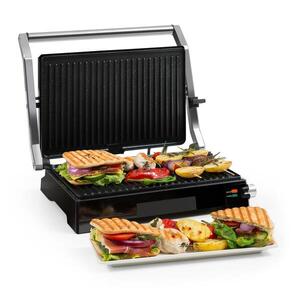 Klarstein Buffalo, kontaktgrill, panini grill, 2000 W, rozsdamentes acél, ezüst/fekete kép