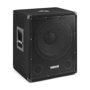 Vonyx SMWBA15, aktív pa subwoofer, 15" (38 cm), 600 W max., bt, mp3, beszerelő karima kép