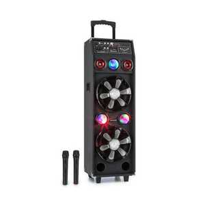 Auna Pro DisGo Box 2100, PA rendszer, 100 W RMS, BT, SD slot, LED diódák, USB, akkumulátor, fekete kép