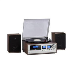 Auna Oxford, retro sztereó rendszer, DAB+/FM rádió, BT funkció, vinil, CD, AUX, sötétszürke kép