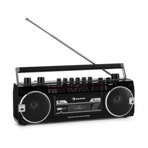 Auna Duke MKII, magnetofon, rádió, BT, USB, teleszkópantenna, fekete kép