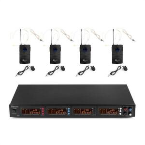 Power Dynamics PD504B, UHF vezeték nélküli mikrofon szett, 4 x headset + adókészülék, 4 x 50 csatorna kép