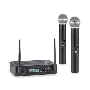 Auna Pro UHF200F-2H, 2 csatornás UHF vezeték nélküli mikrofonkészlet, vevő, 2 x zsebadó- headset kép
