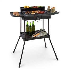 Klarstein Dr. Beef Pro, elektromos grillező, 2000 W, tapadásmentes felület, oldalsó asztalok kép