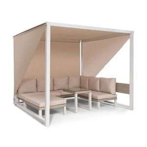 Blumfeldt Havana, pavilon & Lounge-Set, 270x230x270cm, 4 duplaülés, fehér kép