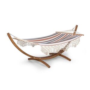 Blumfeldt Bali Swing, függőágy, vörösfenyő, max. 160 kg, 320 g/m², 3-színű csíkos kép