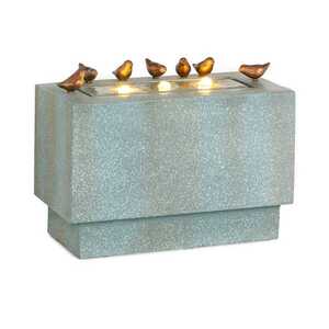 Blumfeldt Waterbirds, kerti szökőkút, LED, 60 x 47 x 30 cm, cement, alumínium, szürke kép