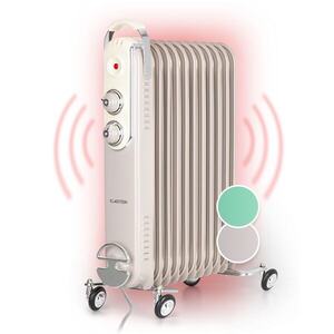 Klarstein Thermaxx Retroheat, olajradiátor, 2500 W, kerekek, szürkésbarna (taupe) kép