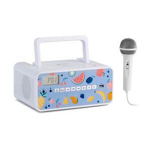 Auna Kidsbox Fruits, CD boombox, CD lejátszó, BT, USB, LC kijelző, gyümölcs, fehér kép