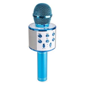 MAX KM01, 2 az 1-ben karaoke mikrofon, hangszóró, médialejátszó, kék kép