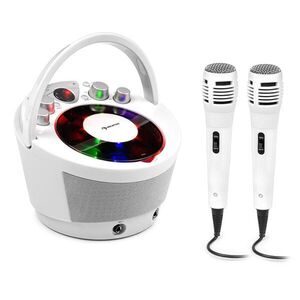 Auna SingSing BT, karaoke rendszer, 2 x mikrofon, CD lejátszó, BT, LED fényeffektus, hordozható kép