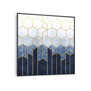 Klarstein Wonderwall Air Art Smart, infravörös fűtőtest, kék vonal, 60 x 60 cm, 350 W kép