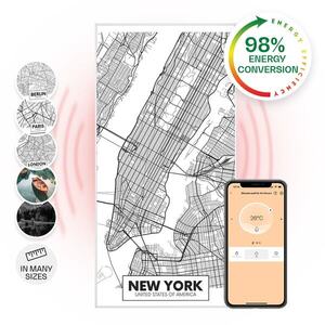 Klarstein Wonderwall Air Art Smart, infravörös fűtőtest, New York térképe, 60 x 120 cm, 700 W kép