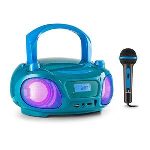 Auna Roadie Sing CD Boombox FM rádió Fényjáték CD lejátszó Mikrofon kép
