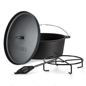 Klarstein Galloway, öntöttvas edény, 11.3 barbecue edény, öntöttvas, hőkezelt, XL/10, 7 l méret kép