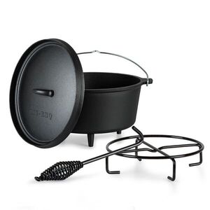 Klarstein Galloway, öntöttvas edény, 5.8 barbecue edény, öntöttvas, lábacskák, M/5, 5 l méret kép