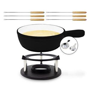 Klarstein Holsten, fondue készlet, edény, melegítő, égő, 6 villa, 1, 5 L, öntöttvas kép