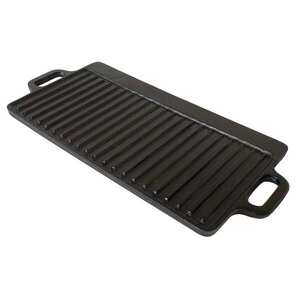 Klarstein Canadienne, barbecue grill-lemez, 2 az 1-ben kétoldalas lemez, 45 × 1, 5 × 23 cm (SZ × M × M), öntöttvas kép
