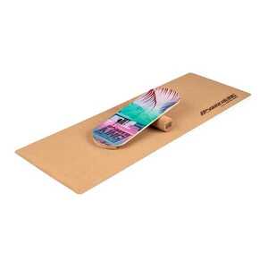 BoarderKING Indoorboard Classic, egyensúlyozó deszka, alátét, henger, fa / parafa, piros kép