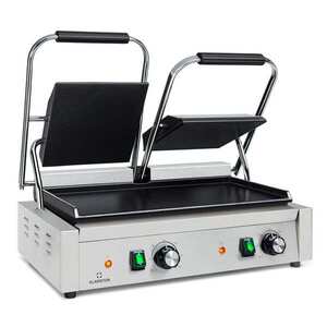 Klarstein Grillexpress 3600, kontaktgrill, paninimaker, 2x1800W, rozsdamentes acél, öntöttvas kép