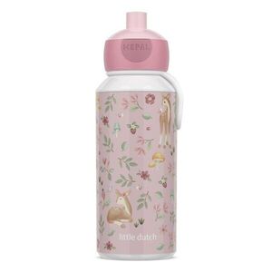 Világos rózsaszín műanyag gyerek ivópalack 400 ml Fairy Garden by Little Dutch – Mepal kép