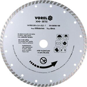Vorel gyémánt korong 230 x 22, 2 x 2, 4 mm turbó kép