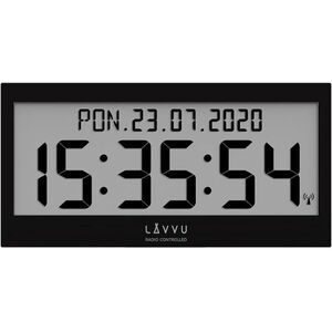 LAVVU Modig Digitální hodiny s češtinou, řízené rádiovým signálem, černé kép