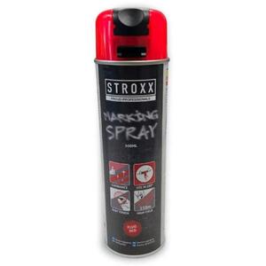 STROXX jelölő spray 500 ml, gyorsan száradó, fluoreszkáló, piros kép
