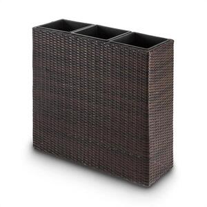 Blumfeldt Triumflor hármas virágtartó, 80x78x29 cm, polyrattan, kétszínű barna kép