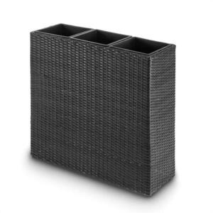 Blumfeldt Triumflor hármas virágtartó, 80x78x29 cm, polyrattan, antracit kép