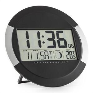 OneConcept Clockwork, digitális vezeték nélküli falióra, hőmérő, naptár, holdfázis, állvány kép