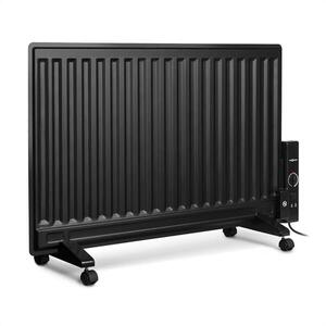 OneConcept Wallander olajradiátor, 800W, termosztát, olajfűtés, ultra lapos, fekete kép