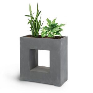 Blumfeldt Airflor, kaspó, 70 x 70 x 27 cm, üveglaminát, beltéri és kültéri használatra, sötétszürke kép
