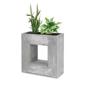Blumfeldt Airflor, kaspó, 70 x 70 x 27 cm, üveglaminát, beltéri és kültéri használatra, világosszürke kép
