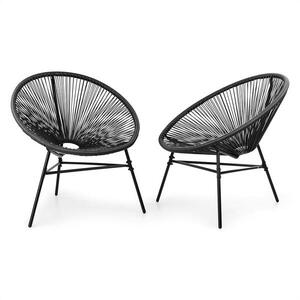Blumfeldt Las Brisas Chairs, székek, kerti székek, 2 db szett, retró stílus, 4 mm-es fonat, fekete kép