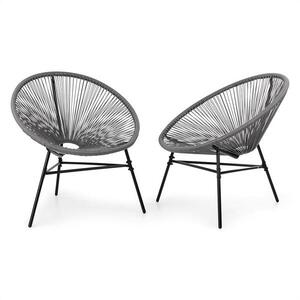 Blumfeldt Las Brisas Chairs, kerti székek, 2 darabos szett, retró stílus, 4 mm-es fonat, szürke kép