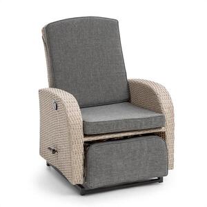 Blumfeldt Comfort Siesta Luxury, fotel, állítható háttámla, lábtartó, világosszürkesvetlosivá kép