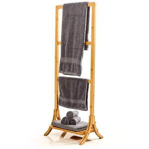 Blumfeldt Törülközőtartó, 3 rúd törülközőknek, 40 x 104, 5 x 27 cm, létra megjelenés, bambusz kép