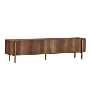 Sötét natúr színű TV-állvány diófa dekorral 180x45x30 cm Nexus – Kalune Design kép