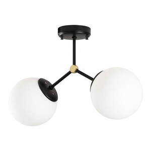 Fekete-fehér mennyezeti lámpa üveg búrával 15x44 cm Damar – Opviq lights kép