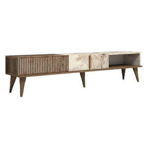 Natúr színű TV-állvány márvány dekorral 180x40 cm Milan – Kalune Design kép