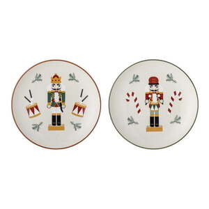 Desszertes kőedény tányér készlet 2 db-os karácsonyi mintával ø 16 cm Jolly – Bloomingville kép