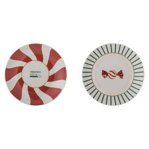 Desszertes kőedény tányér készlet 2 db-os karácsonyi mintával ø 12, 5 cm Yule – Bloomingville kép